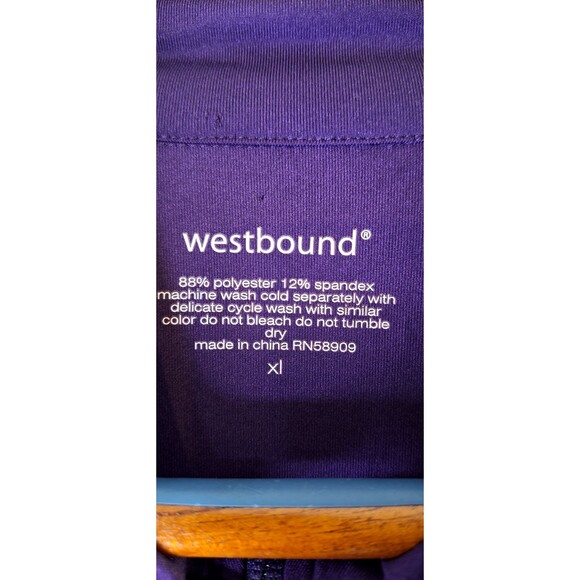 WESTBOUND Purple Full Zip Track Jacket Women's Sz XL Active Wear Casual Workout - Picture 3 of 8